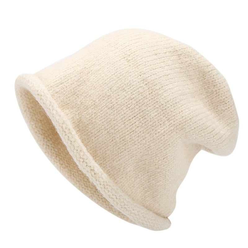 Womens Autumnwinter Beanie With Rolled Brim For Warmth