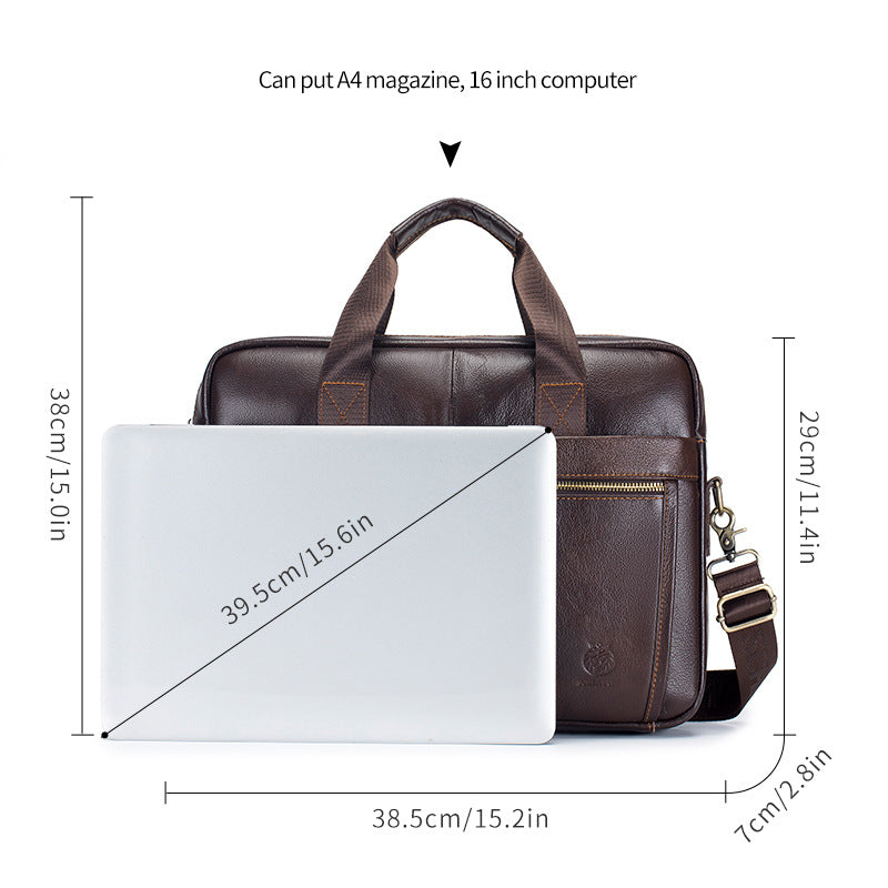 Men's First Layer Cowhide Portable Briefcase