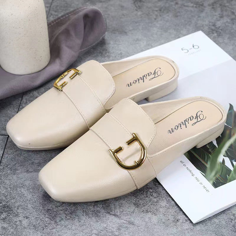 Closed Toe Half Slippers Women's Shoes Outer Wear