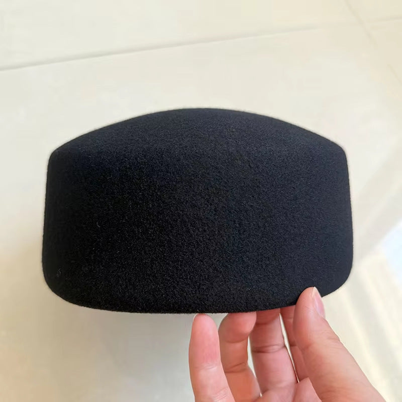 Beret Dark French-style Felt Bucket Hat For Women