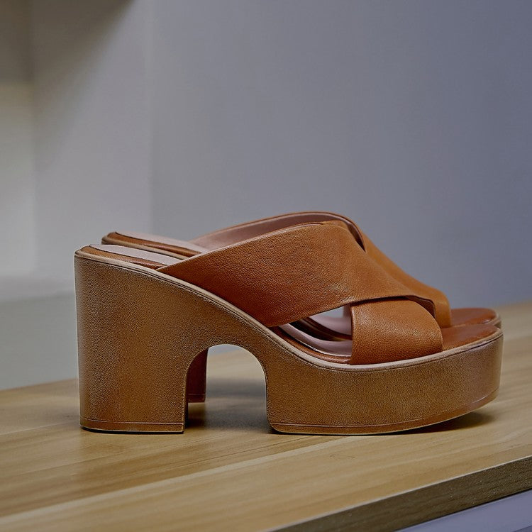 Summer Fashion Retro Thick Bottom Chunky Heel Women's Roman Style Sandals