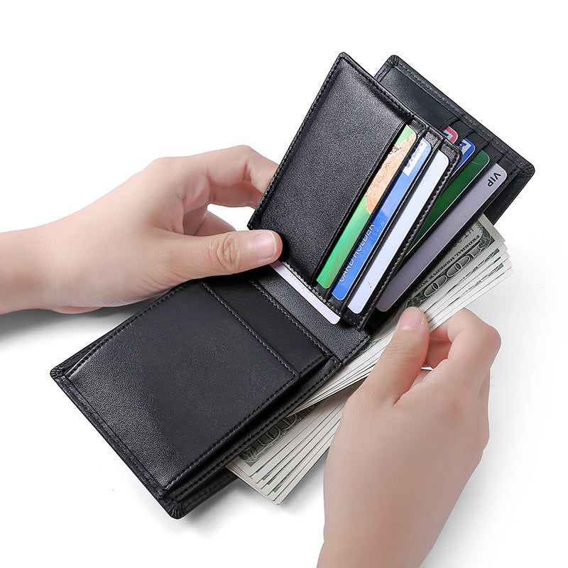 Multi-Functional RFID Anti-Skimming Leather Wallet For Men