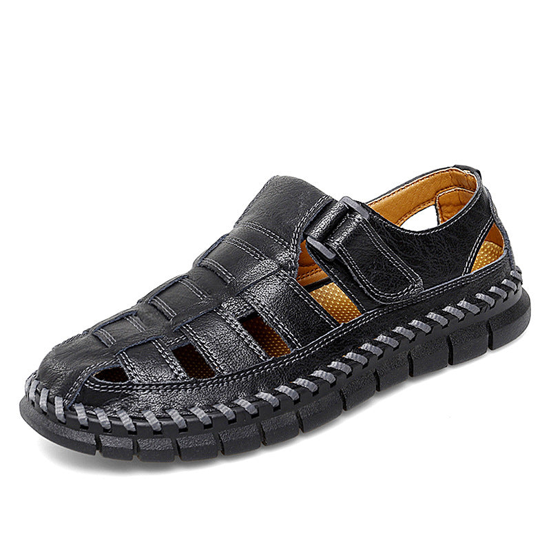 Plus Size Men's Beach Sandals Retro Hollow Out